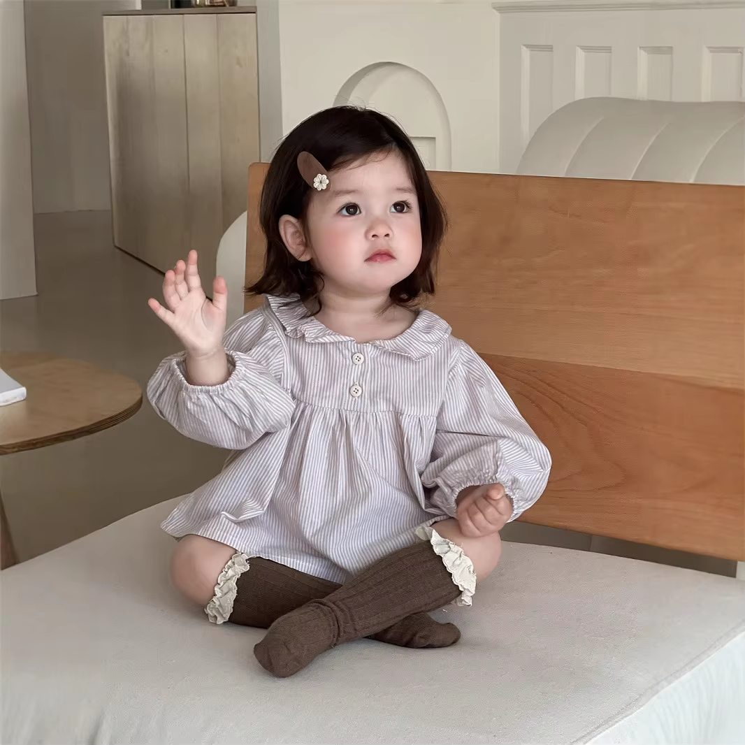 Toddler Outfits 2025 Spring New Baby Girl Loose Striped Clothes Set Cute Princess Kids Girls Casual Tops + Shorts 2pcs Suit
